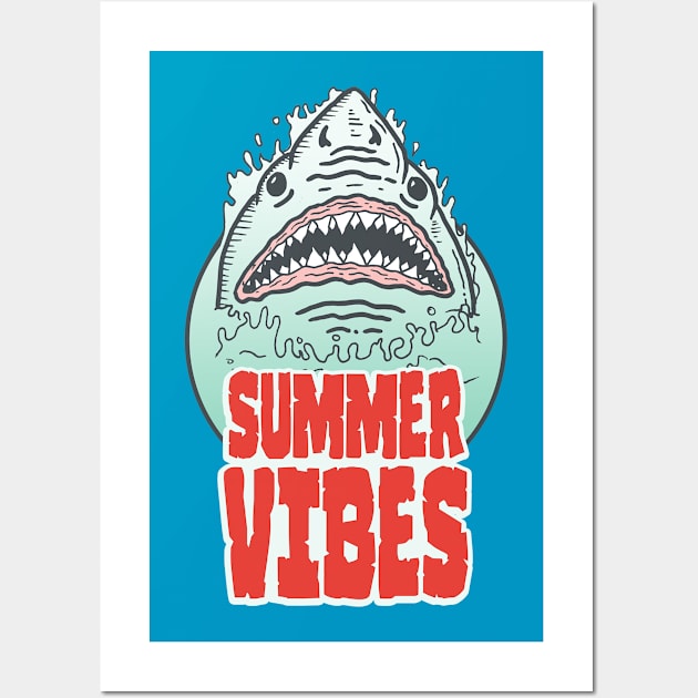 SUMMER VIBES SHARK Wall Art by DOOMCVLT666